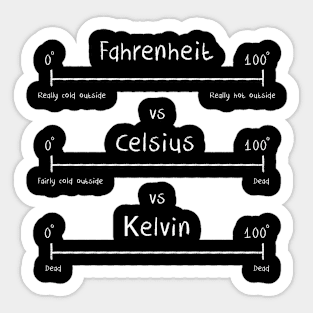 Science Meme Fahrenheit Celsius Kelvin Temperature Scales Funny Science Teacher Sticker
